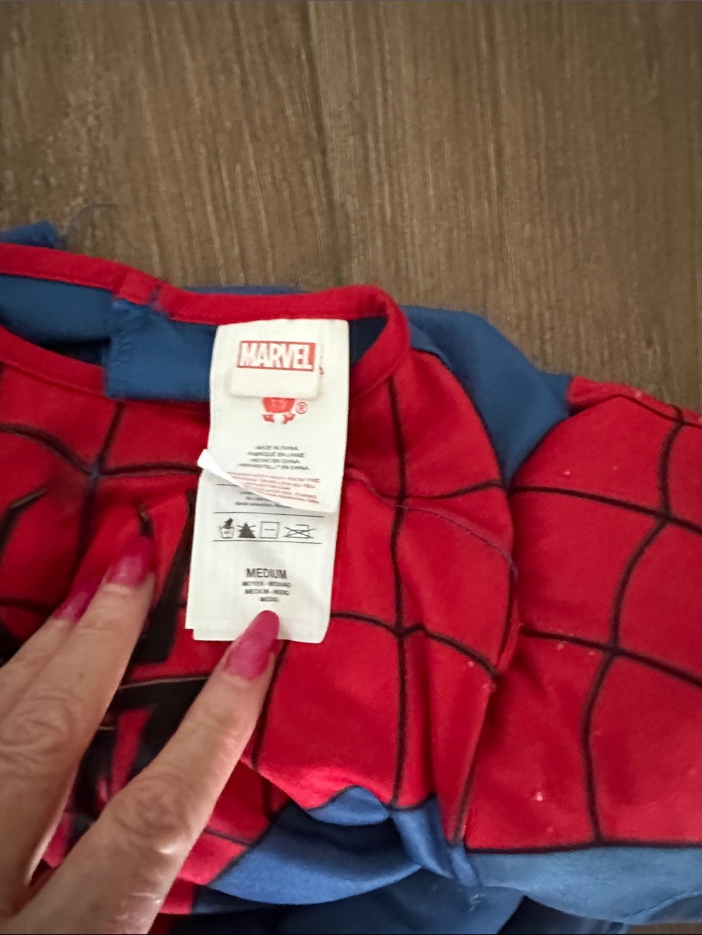 Marvel Red and Blue Spider Muscle Chest Kids Costume. Size M, - Picture 3 of 4
